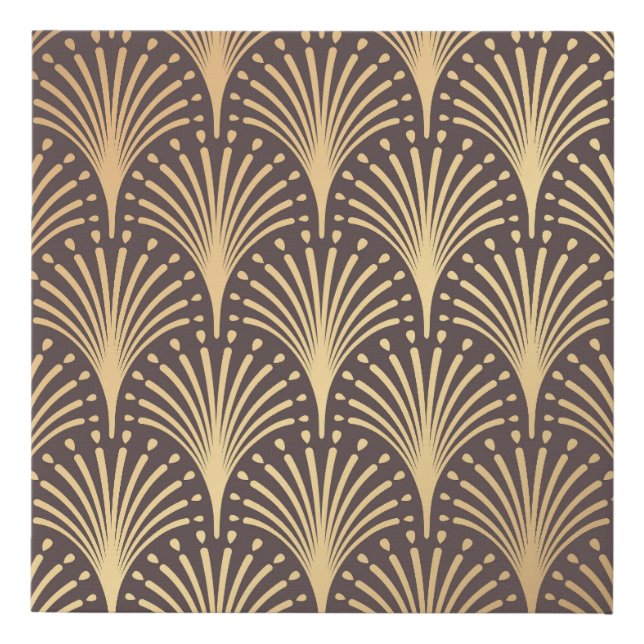 Art Deco Gold: Minimalistic Geometric Luxury Faux Canvas Print (Front)