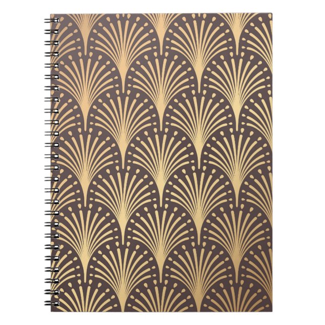 Art Deco Gold: Minimalistic Geometric Luxury Notebook (Front)