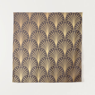 Art Deco Gold: Minimalistic Geometric Luxury Tapestry