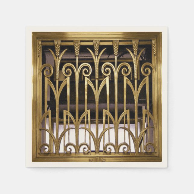 Art Deco Gold Paper Napkins (Front)