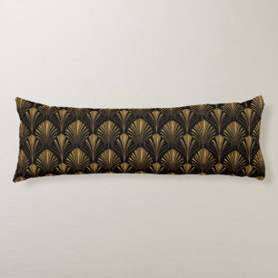 Art Deco Gold Pattern — Elegant Vintage Geometric  Body Pillow