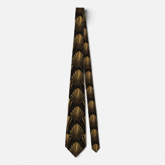 Art Deco Gold Pattern — Elegant Vintage Geometric Neck Tie