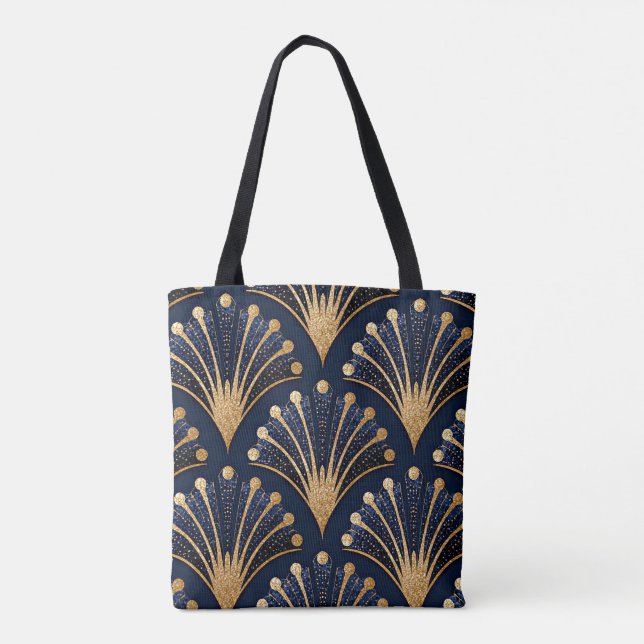 Art Deco Gold Pattern Tote Bag (Back)