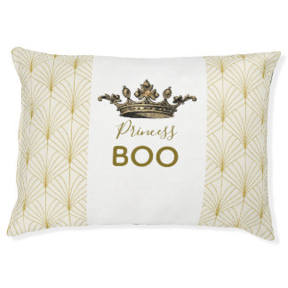 Art Deco gold patterned vintage crown Princess Pet Bed