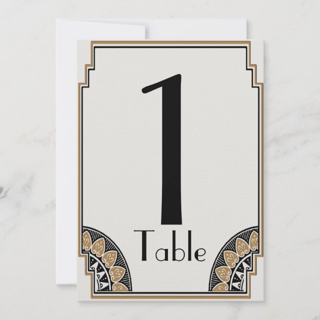 Art Deco Gold Posh Table Number (Front)