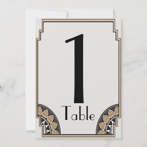 Art Deco Gold Posh Table Number Personalized Announcements