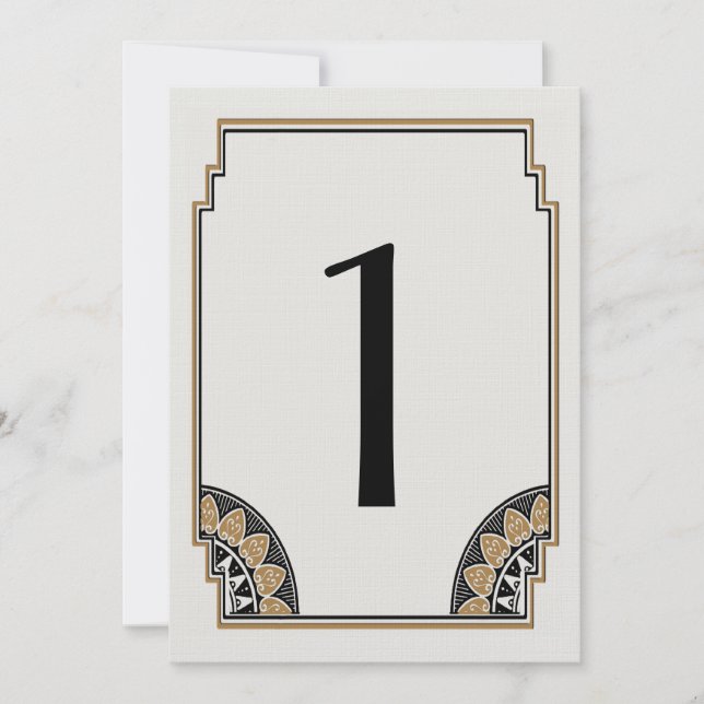 Art Deco Gold Posh Table Number 1 (Front)