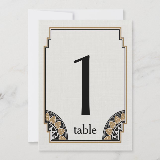 Art Deco Gold Posh Table Number 1 (Back)