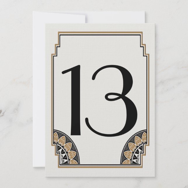 Art Deco Gold Posh Table Number 13 (Front)