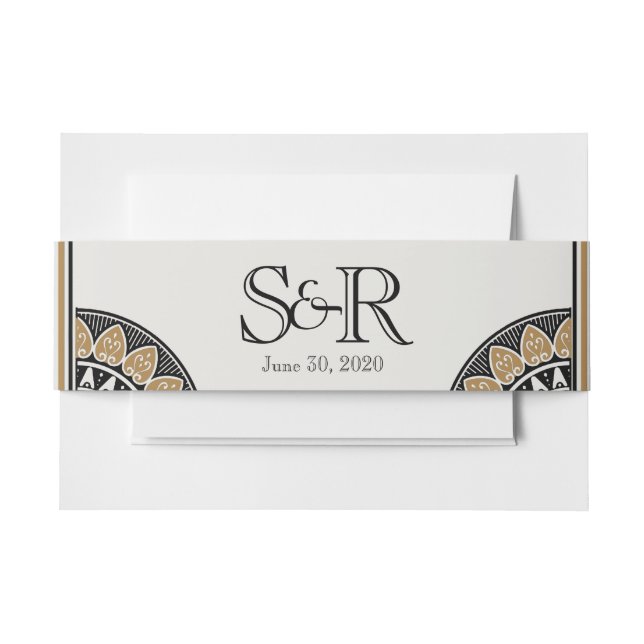 Art Deco Gold Posh Wedding Belly Band (Front Example)