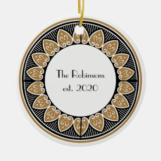 Art Deco Gold Posh Wedding Ceramic Ornament
