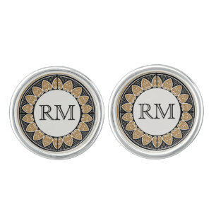 Art Deco Gold Posh Wedding Cuff Links