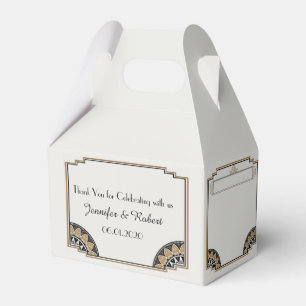 Art Deco Gold Posh Wedding Favor Box