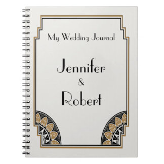 Art Deco Gold Posh Wedding Journal