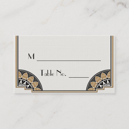Art Deco Gold Posh Wedding Place Cards Business Card