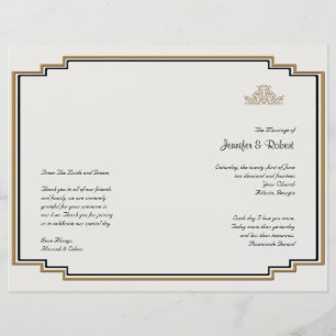 Art Deco Gold Posh Wedding Program