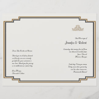 Art Deco Gold Posh Wedding Program