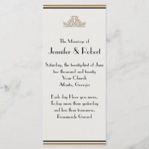Art Deco Gold Posh Wedding Program