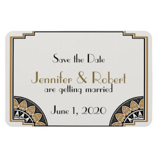 Art Deco Gold Posh Wedding Save the Date Magnet