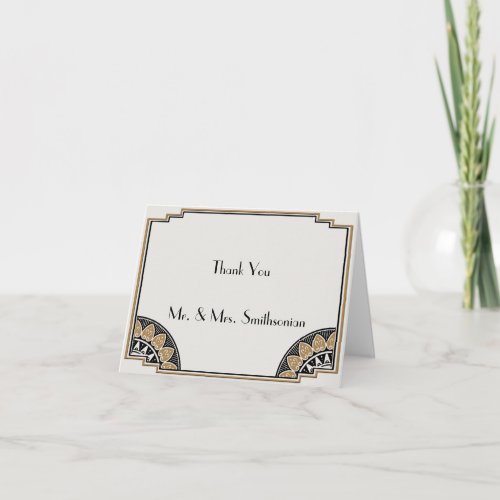 Art Deco Gold Posh Wedding Thank You