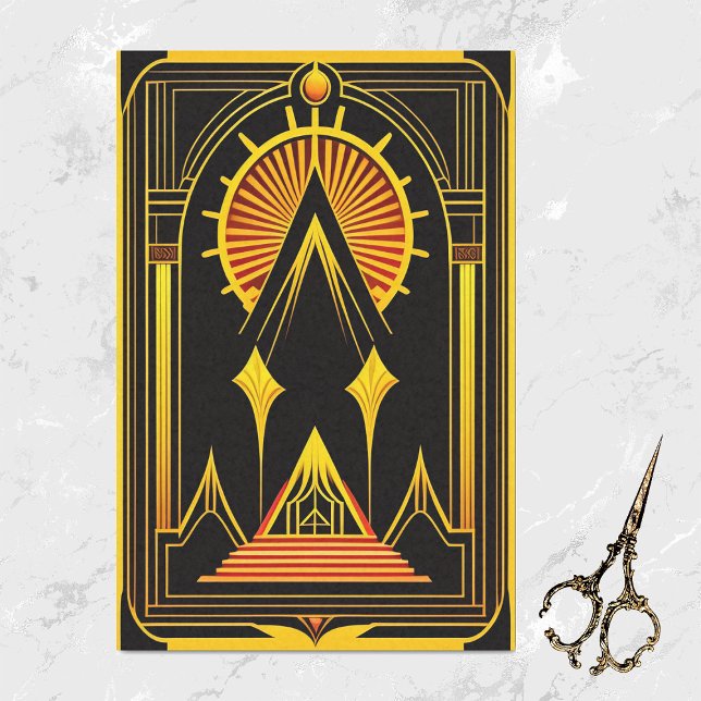 Art Deco Gold Red Black Artwork Tissue Paper (Creator Uploaded)