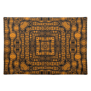 Art Deco Gold Retro Squares Abstract Art Cloth Placemat