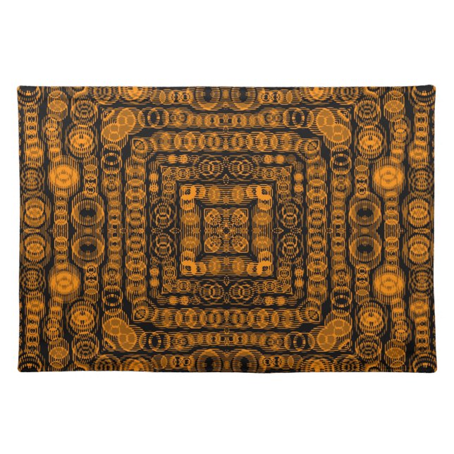 Art Deco Gold Retro Squares Abstract Art Cloth Placemat (Front)