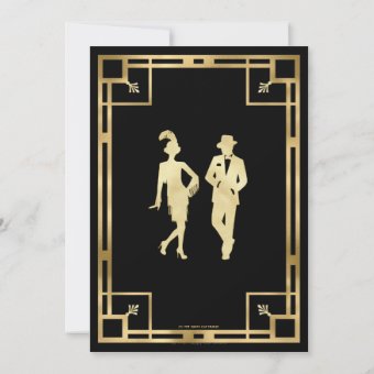 Art Deco Gold Roaring 20s Murder Mystery Party Invitation | Zazzle