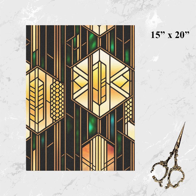 Art Deco Gold Stained Glass Artwork Tissue Paper (Creator Uploaded)