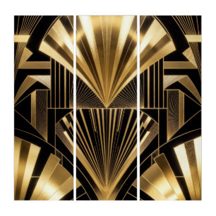Art Deco Gold Sunburst Black Gold Geometric Luxury