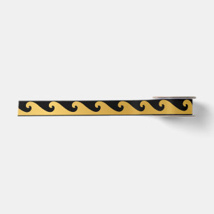 Art Deco Gold Waves Satin Ribbon