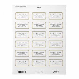 Art Deco Gold White Address Labels | Zazzle