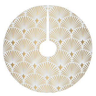 Art Deco: Gold-White Elegance. Brushed Polyester Tree Skirt