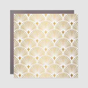 Art Deco: Gold-White Elegance. Car Magnet