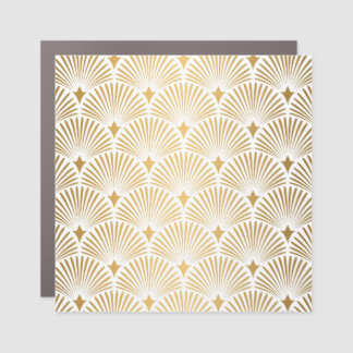 Art Deco: Gold-White Elegance. Car Magnet