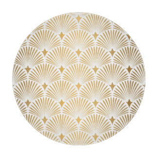 Art Deco: Gold-White Elegance. Cutting Board
