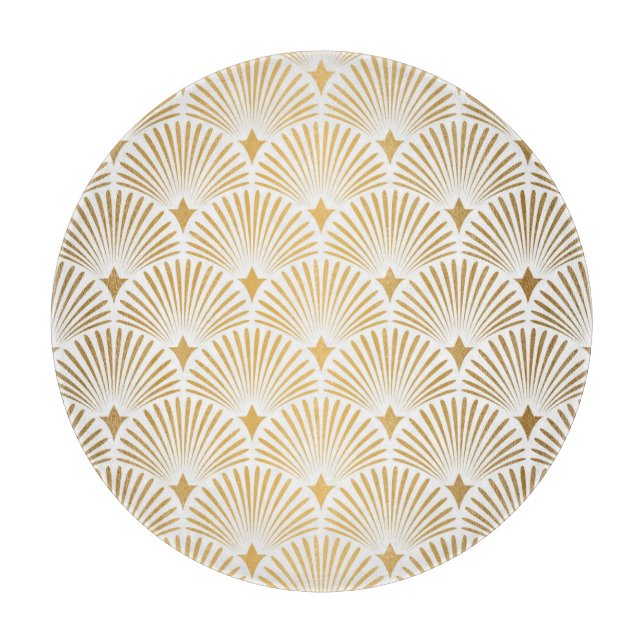 Art Deco: Gold-White Elegance. Cutting Board (Front)