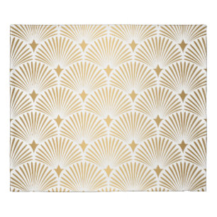 Art Deco: Gold-White Elegance. Duvet Cover