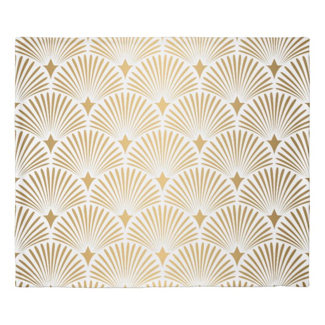 Art Deco: Gold-White Elegance. Duvet Cover (Front)