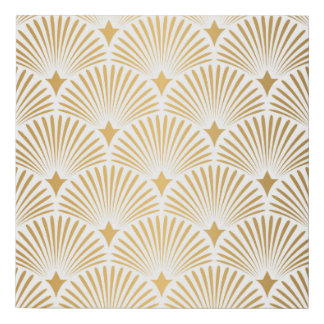 Art Deco: Gold-White Elegance. Faux Canvas Print