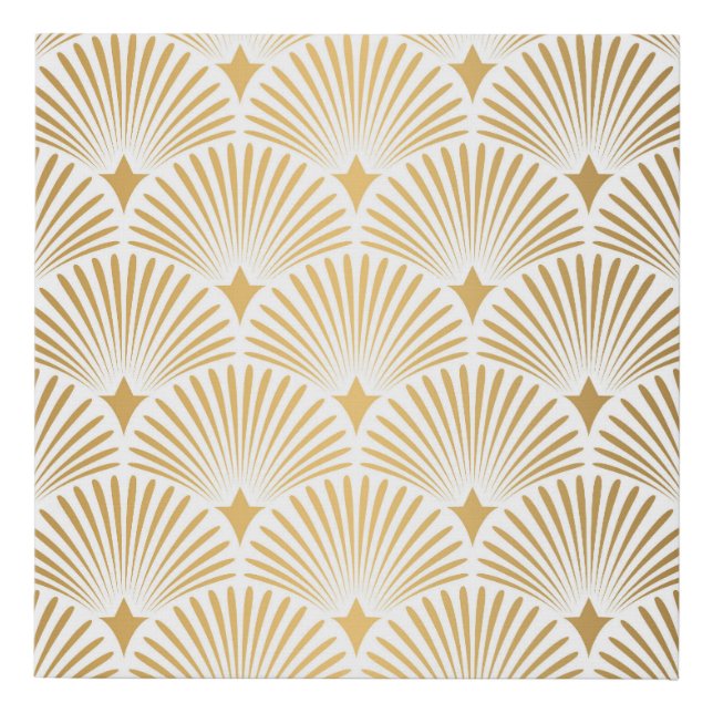 Art Deco: Gold-White Elegance. Faux Canvas Print (Front)