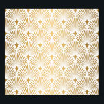 Art Deco: Gold-White Elegance. Poster<br><div class="desc">Art Deco Pattern. Seamless white and gold background. Metallic shells or scales lace ornament. Minimalistic geometric design. Vintage lines. 1920-30s motifs. Luxury vintage wedding decoration Roaring 20s Art: Metallic Shells and Geometric decor. Art Deco Elegance: Metallic Shells and Vintage Lines. pattern, deco, gold, geometric, seamless, background, texture, steampunk, fan, leaves,...</div>