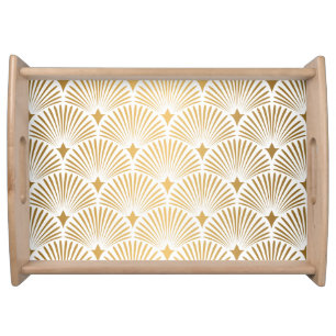 Art Deco: Gold-White Elegance. Serving Tray