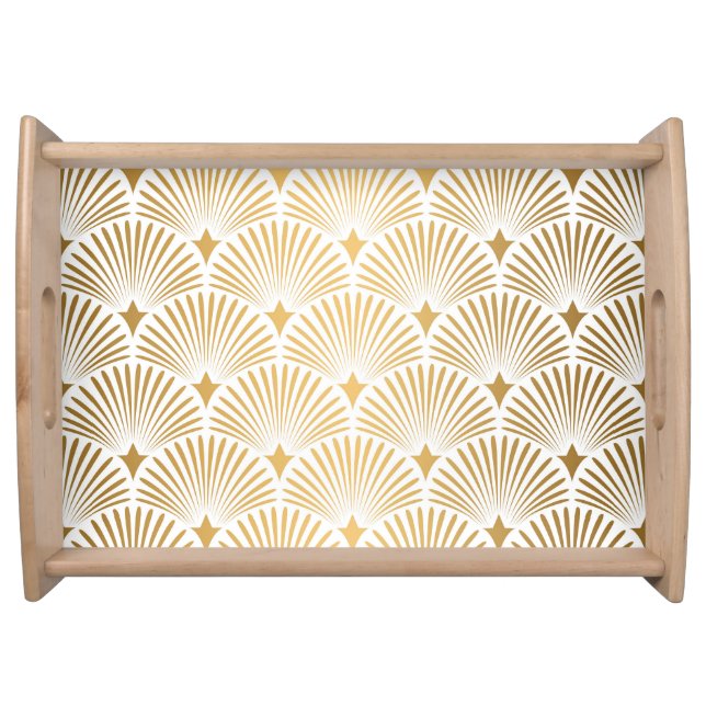 Art Deco: Gold-White Elegance. Serving Tray (Front)