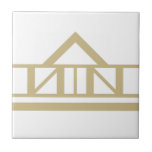 Art Deco Gold White Simple Geometric Border 02 Ceramic Tile<br><div class="desc">Chic faux gold and white art deco style simple triangle geometric detail ornament decorative border ceramic tile with lines. Please note that gold in this design is a flat beige yellow color print and is not an actual gold color or foil. Chic and original design, perfect for modern or art...</div>