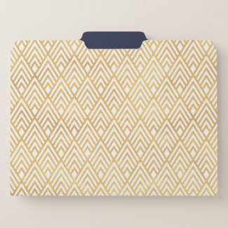 Art Deco Gold with Navy File Folder