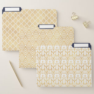Art Deco Gold with Navy File Folder