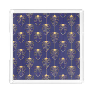 Art Deco golden floral: elegant. Acrylic Tray