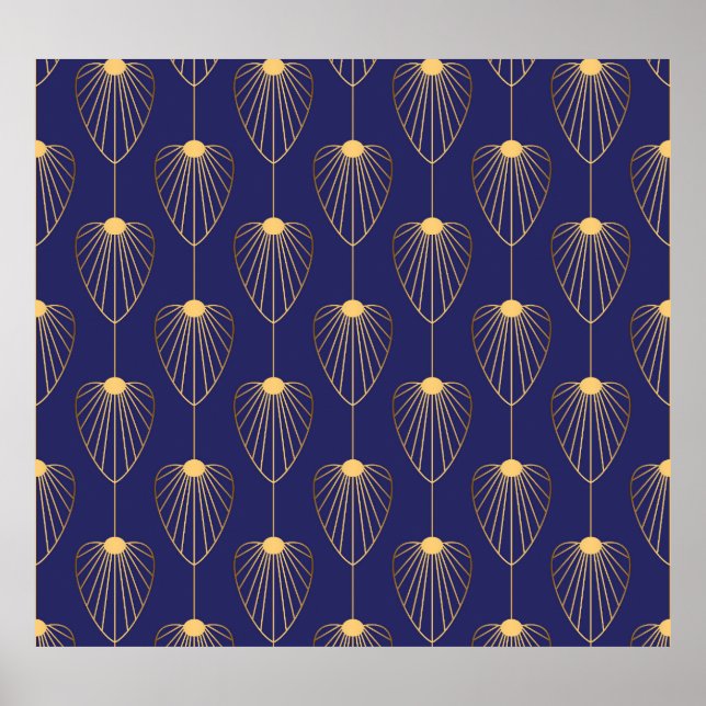 Art Deco golden floral: elegant. Poster (Front)