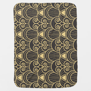 Art Deco: Golden Geometric Tiles. Baby Blanket